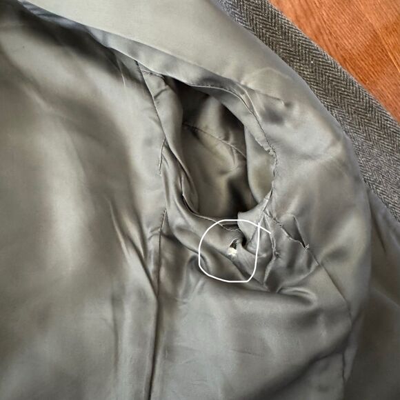 Vintage Wool Tweed Herringbone Blazer Mens 44R Gray Japan Jacket Sport Coat READ - Picture 12 of 13